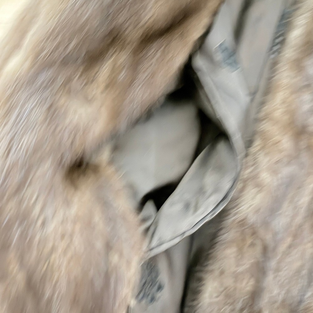 Rifken's Mink Fur Coat Women M/L Brown Vintage 50s Mid-Length Embroidered Lining - Picture 8 of 9